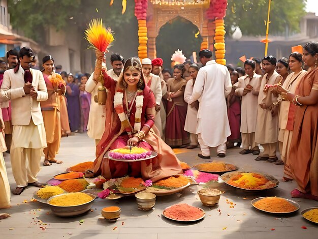 Foto celebraciones indias estilo de vida generado por la ia