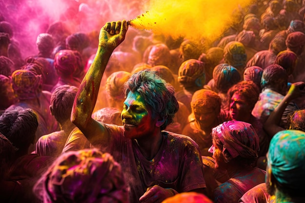 Celebrações do festival de Holi em Nandgaon, na Índia Cada estado indiano celebra Holi de forma diferente Festival das cores na Índia