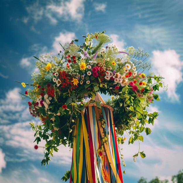 Foto celebrações tradicionais de verão com flores na suécia