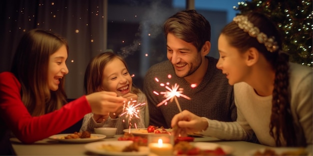 celebrando la Navidad con el trasfondo familiar