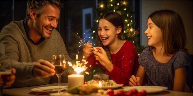 celebrando la Navidad con el trasfondo familiar