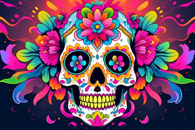 Celebrando el Vibrante Día de Muertos Mexicano IA Generativa