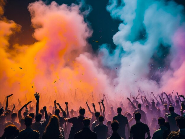 Celebrantes durante el Color Holi Festival