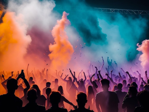 Celebrantes durante el Color Holi Festival