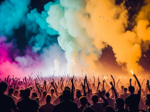 Celebrantes durante el Color Holi Festival