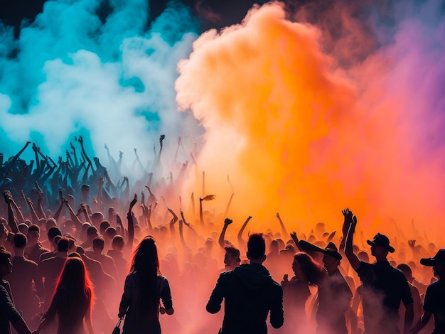 Celebrantes durante el Color Holi Festival