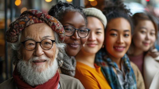 Foto celebrar a diversidade e a inclusão através de imagens de pessoas de diferentes origens culturais