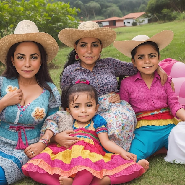 Foto celebrar el amor y la unidad en una familia colombiana