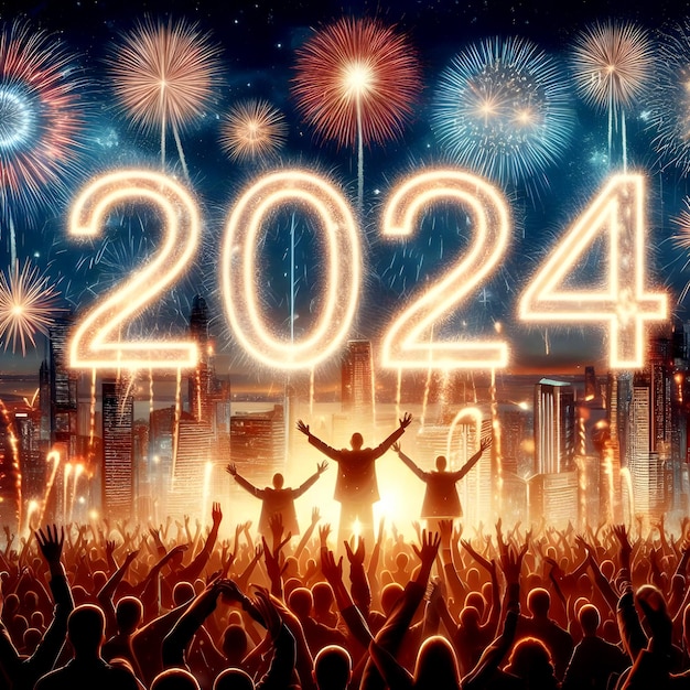 Foto celebrar el año nuevo de 2024