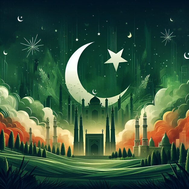 Foto celebrar el día de la independencia de pakistán generado por ai