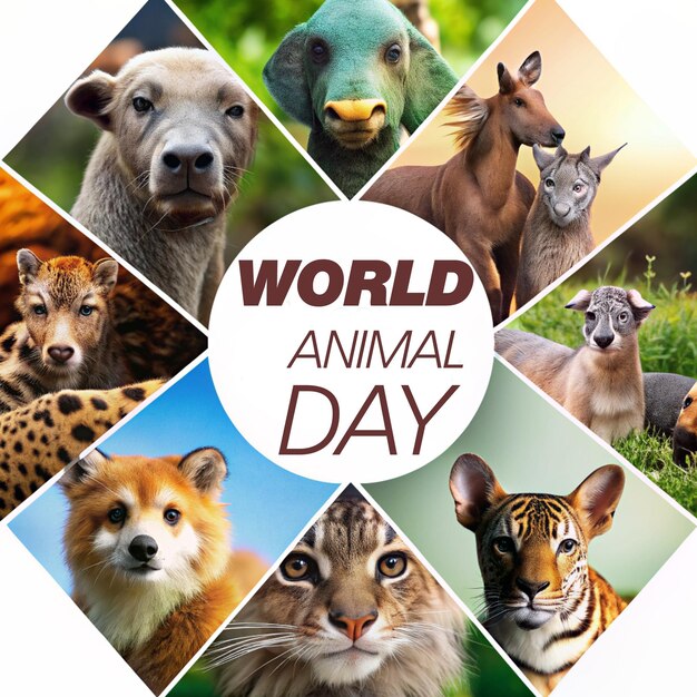 Celebrar el día mundial de los animales con un fondo de vectores libre