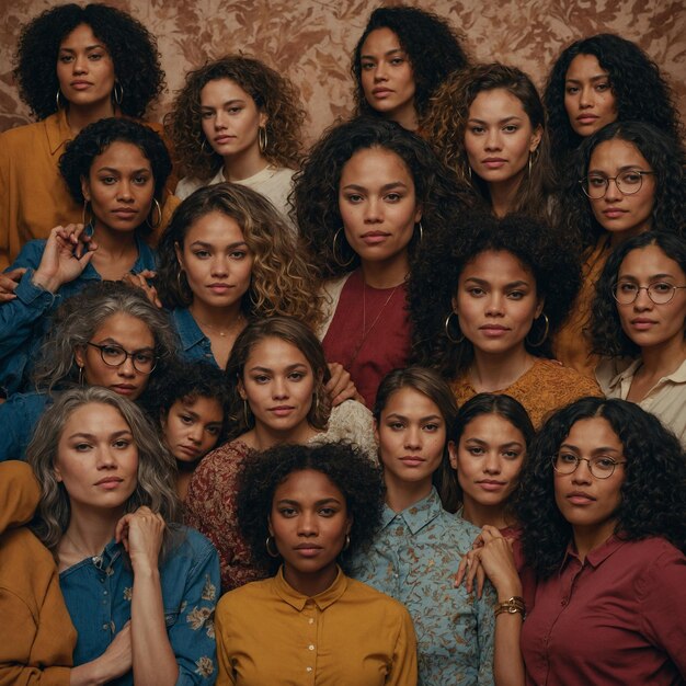 Foto celebrar la diversidad de la feminidad con imágenes de mujeres de diferentes etnias y tipos de cuerpo