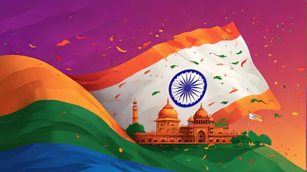 Celebrar la diversidad de la India con una impresionante ilustración del Día de la República con un vibrante