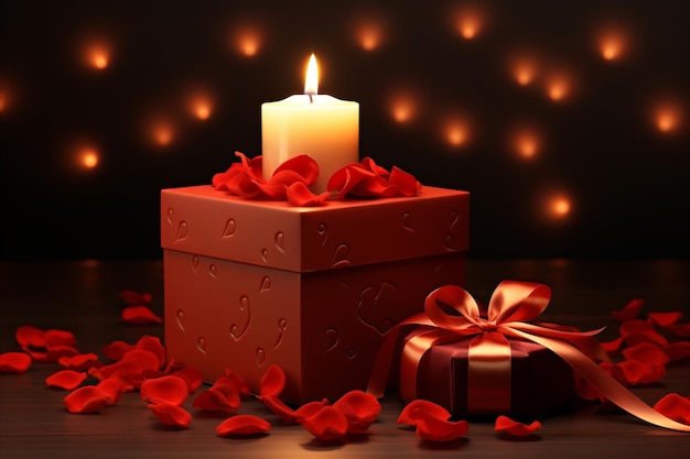 Celebrar la esencia del día de la mujer con regalos vibrantes flores y corazones rojos