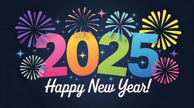 Celebrar el feliz año nuevo 2025 póster