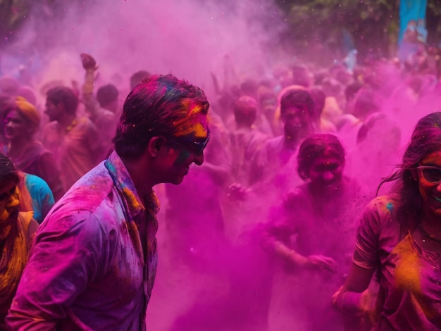 Celebrar el festival Holi en Delhi India Holi es un festival de primavera celebrado