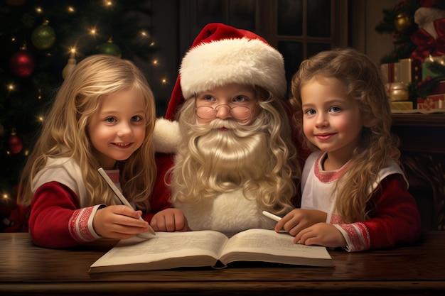 Para celebrar la Navidad los niños escribieron con entusiasmo cartas a Papá Noel prometiendo ser de la mejor conducta a cambio de los regalos deseados.