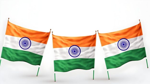 Celebrar o Dia da República da Índia 26 de janeiro com bandeiras indianas