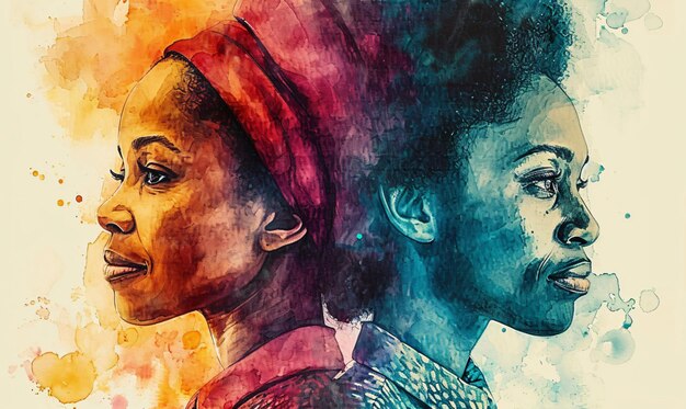 Celebrar o Mês da História Negra através de ilustrações a aquarela criadas usando