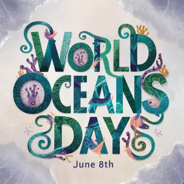 Foto celebratory poster for world oceans day