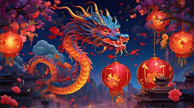 Celebre o Ano do Dragão com uma impressionante representação visual do Ano Novo Chinês de 2024