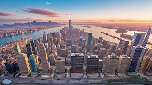 Celebre o Dia Mundial da Fotografia com uma impressionante foto aérea do horizonte de uma cidade movimentada