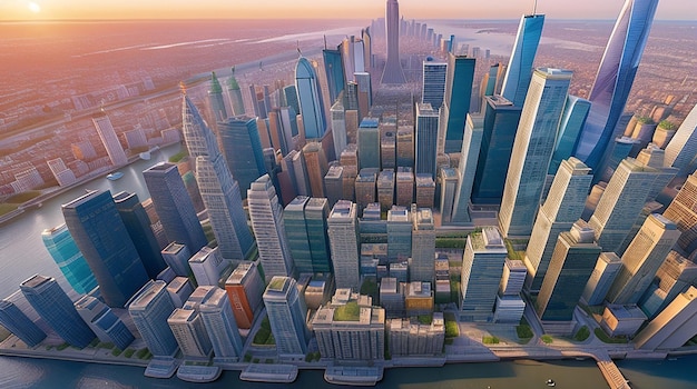 Celebre o Dia Mundial da Fotografia com uma impressionante foto aérea do horizonte de uma cidade movimentada