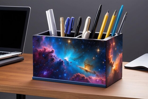 Celestial Nebula Desk Organizer für einen kosmischen Arbeitsraum