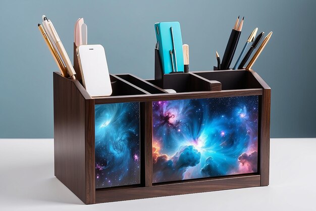 Celestial Nebula Desk Organizer für einen kosmischen Arbeitsraum