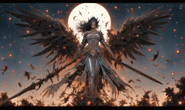 Foto celestialpunk saga angelic goddess witchblade ha desatado una aventura de fantasía oscura con lumino kine