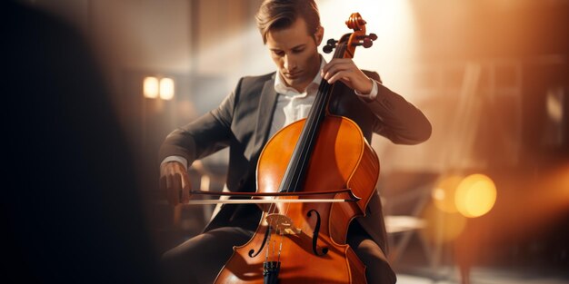 Cellist spielt Cello Generative KI