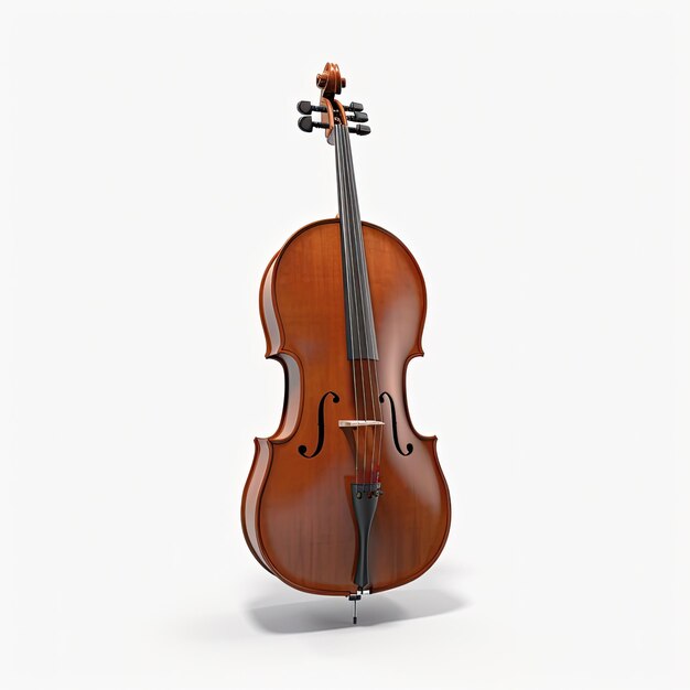 Cello Nahaufnahme realistischer 4K-Ionen-weißer Hintergrund