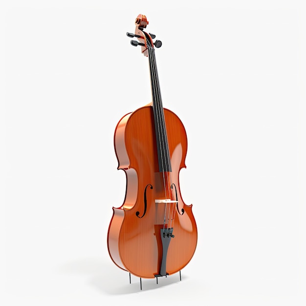 Cello Nahaufnahme realistischer 4K-Ionen-weißer Hintergrund