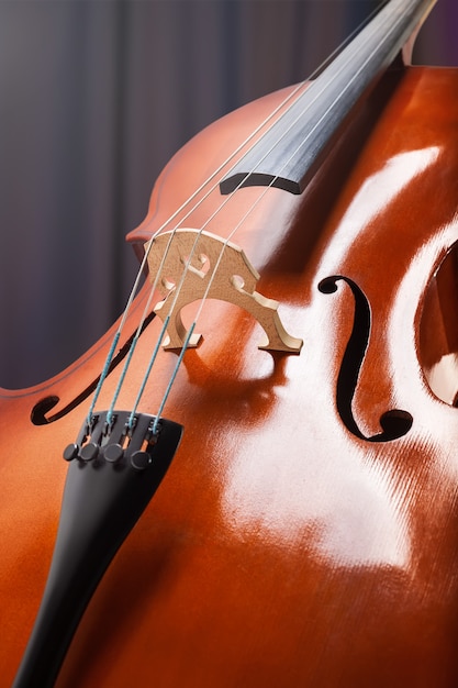 Cello oder Violine Nahaufnahme Streicher