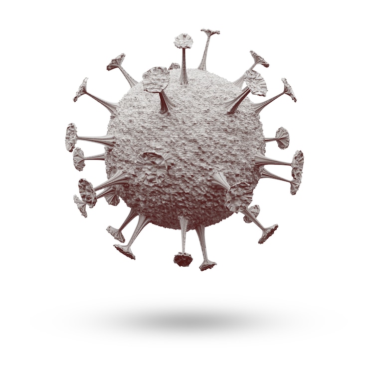 Foto célula coronavirus en blanco