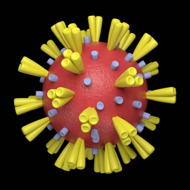 Foto célula coronavirus tridimensional