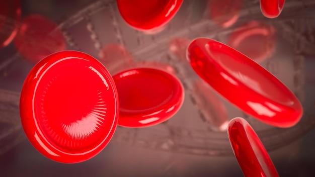 La célula de sangre para el concepto médico o científico 3d Rendering