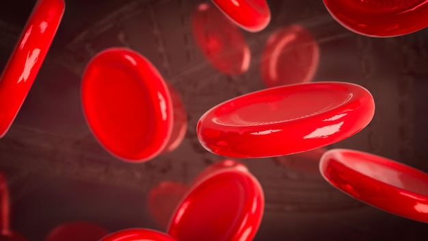 La célula de sangre para el concepto médico o científico 3d Rendering