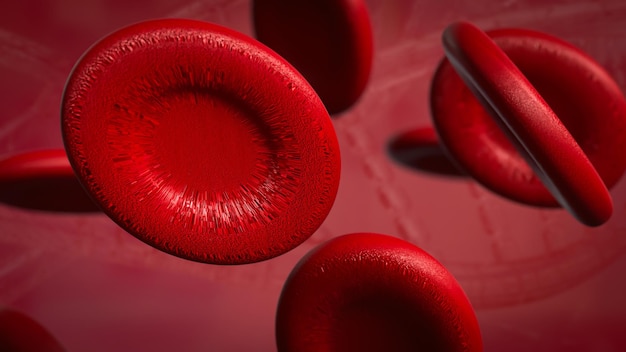 La célula sanguínea para el concepto médico y científico de renderización 3D
