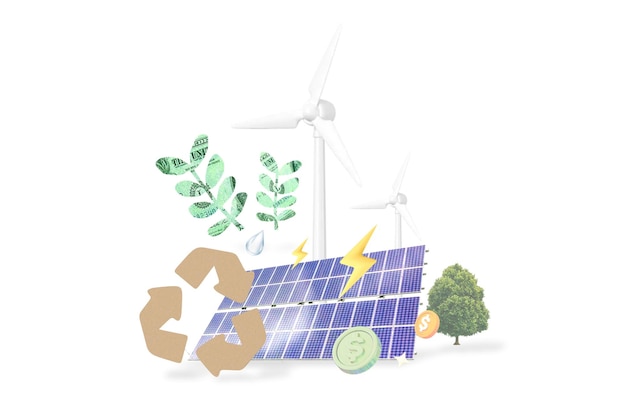 Célula solar png tecnologia de energia renovável ambiente 3D remix fundo transparente
