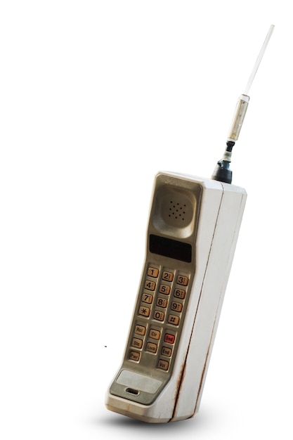 Foto celular antigo isolado no branco
