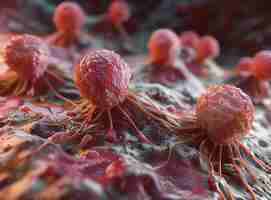 Foto células cancerígenas a crescer e a espalhar-se