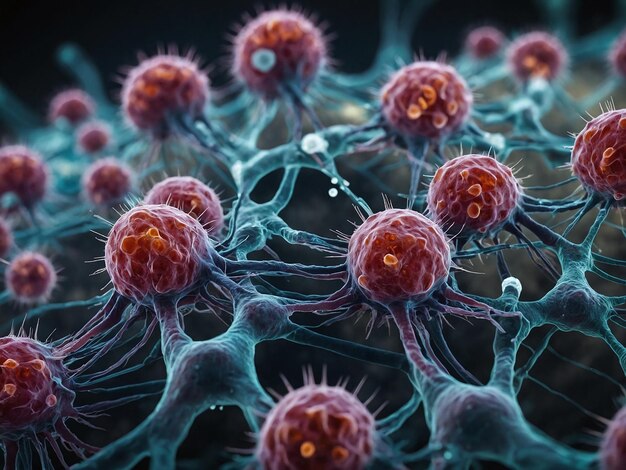 Foto las células cancerosas invaden otras células
