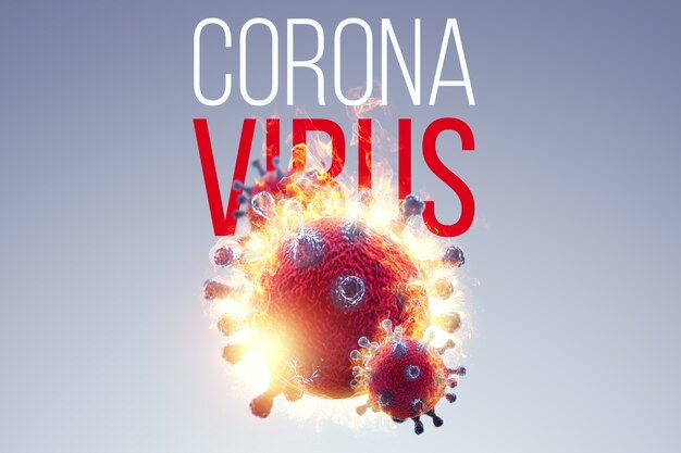 Células de coronavirus COVID19 contra inscripción