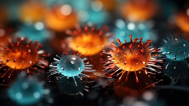 Foto células de vírus inspiradas em resumo de antecedentes
