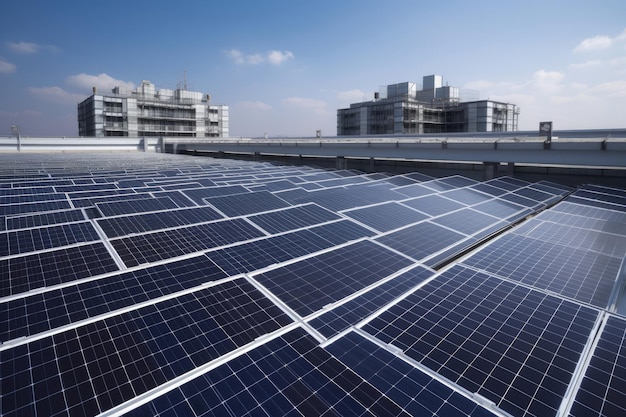 Las células solares en el techo ahorran energía.