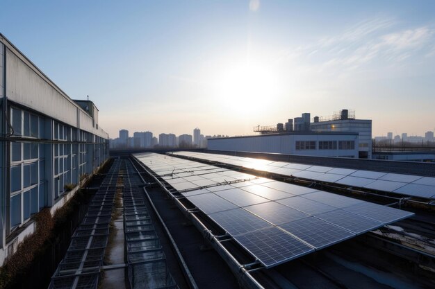 Las células solares en el techo ahorran energía.