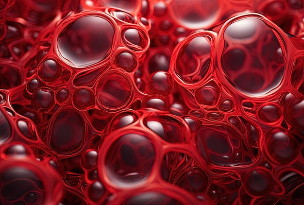 células vermelhas em vasos do corpo no estilo de feito de borracha