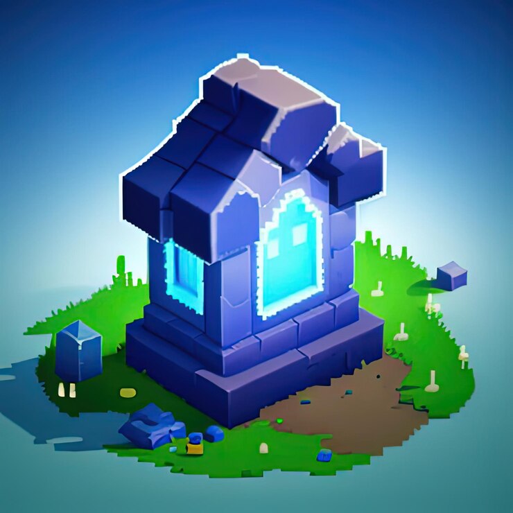 Foto el cementerio espeluznante de pixel es inquietantemente retro