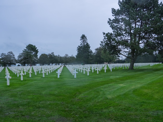 Cemitério de guerra americano em Omaha Beach Normandy CollevillesurMer